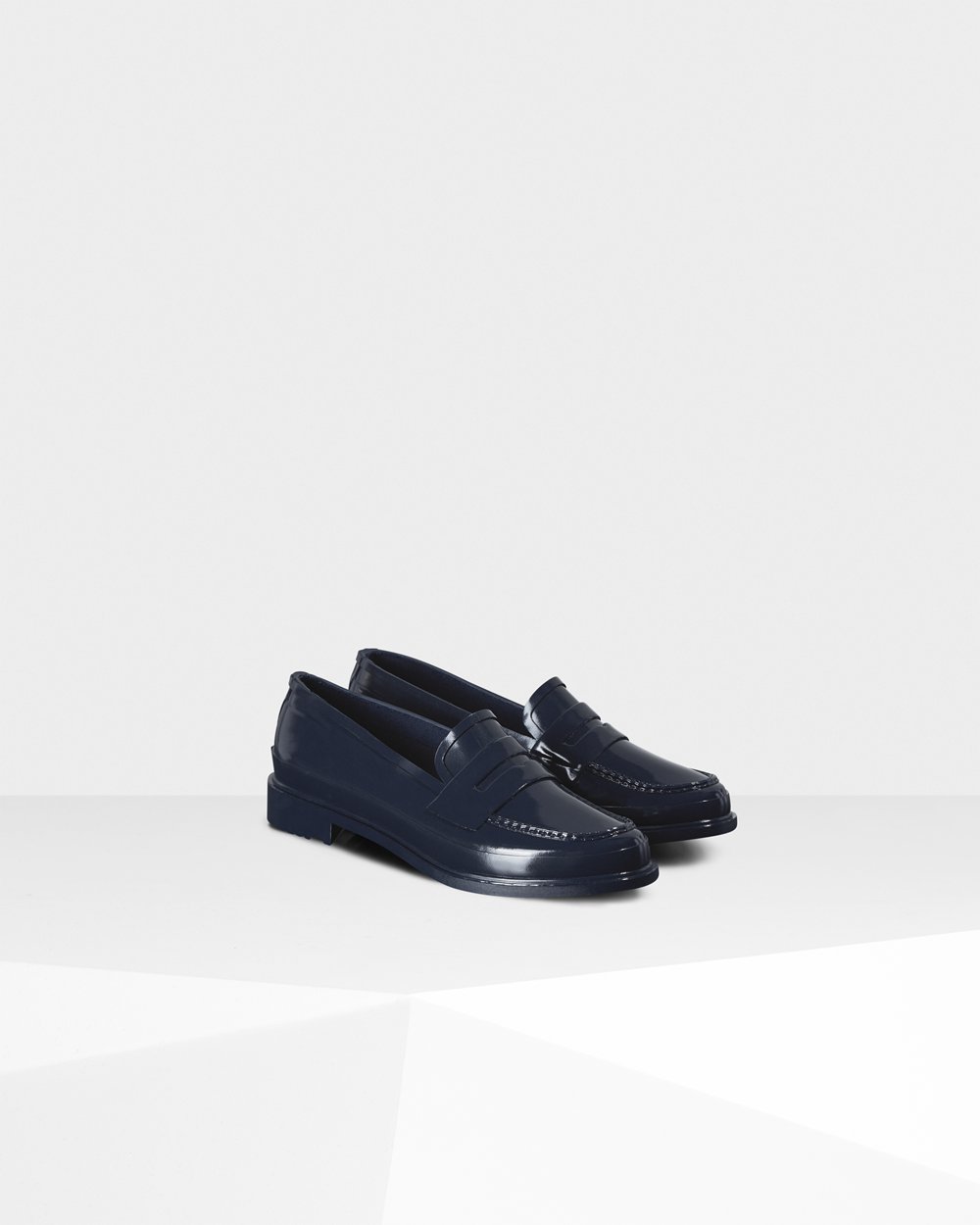 Women Hunter Original Gloss Penny | Loafers Navy | NZ-68549-QASX